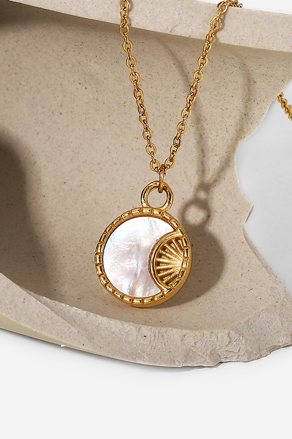 Vintage Stainless Steel Zircon Love Pendant-consonak