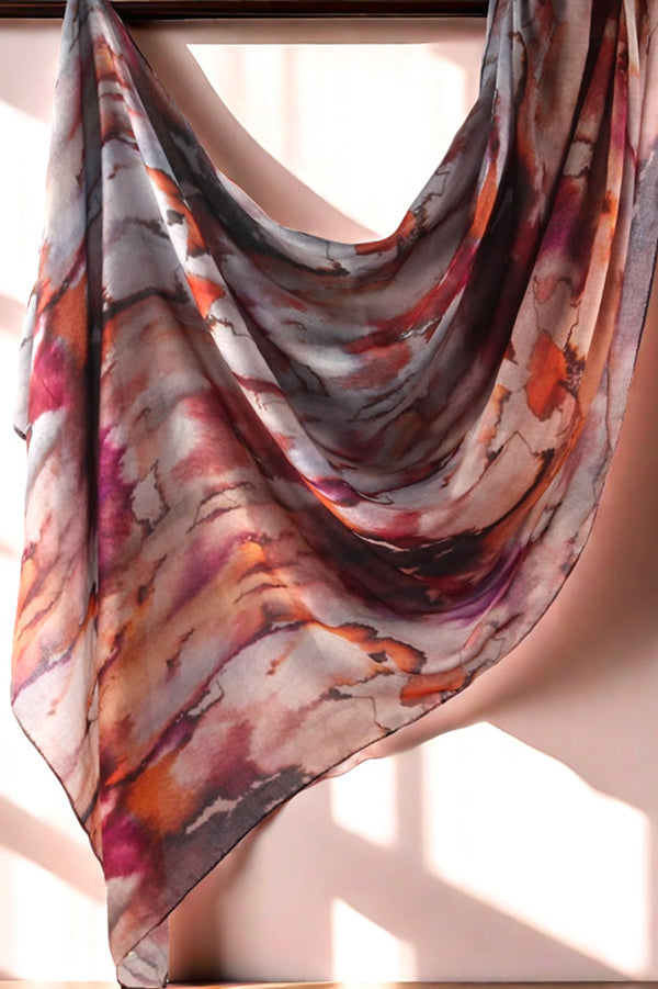 Watercolor Series Satin Shawl Scarf | Consonak