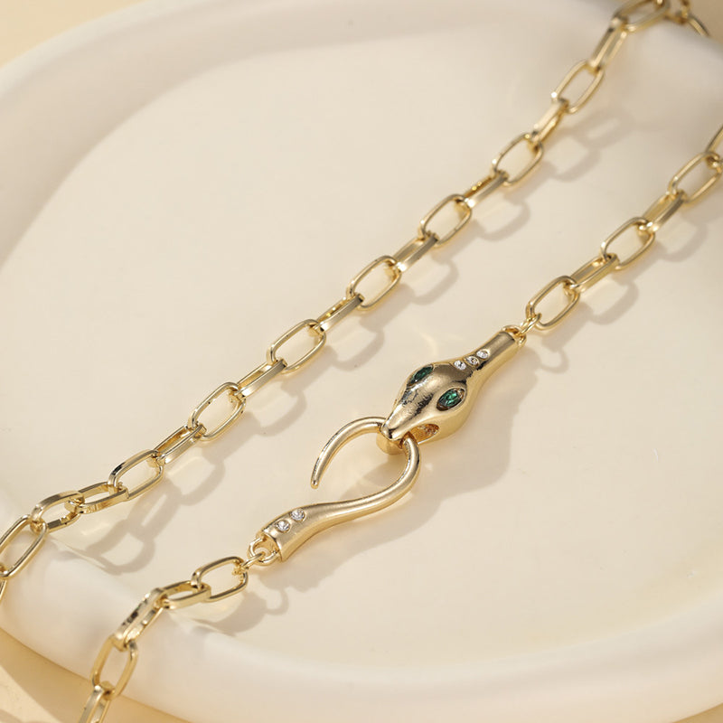 Vintage Metal Diamond Ouroboros Necklace | Consonak
