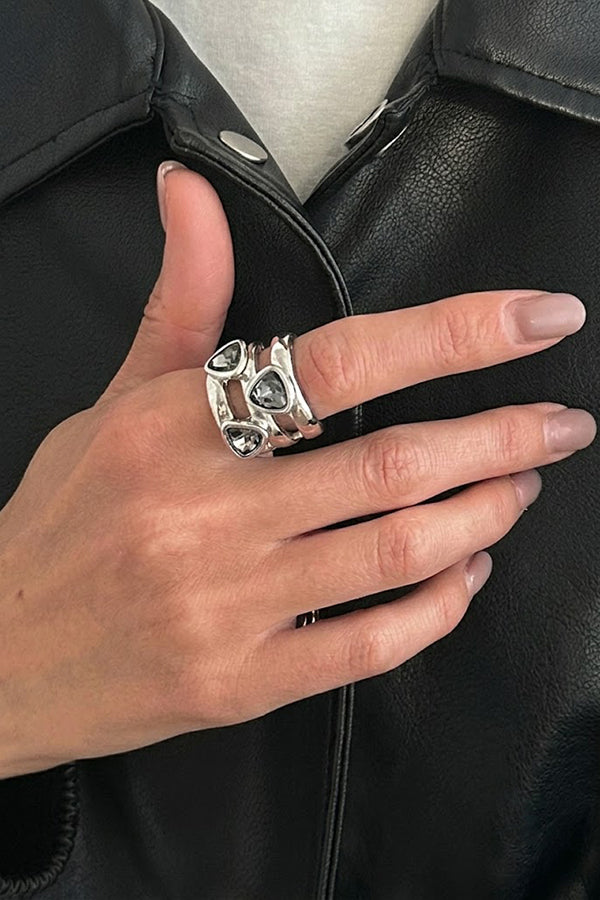 Geometric Square Metal-style Ring-Consonak