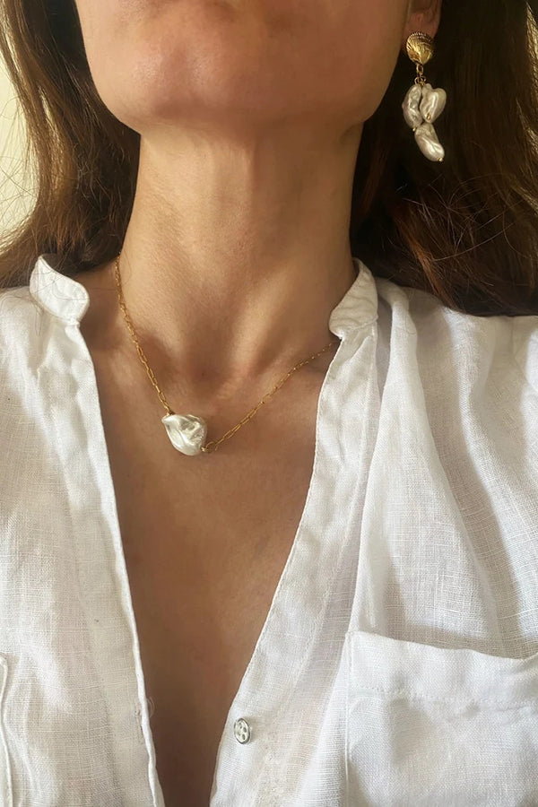 Exaggerated Irregular Shell Collarbone Necklace | Consonak
