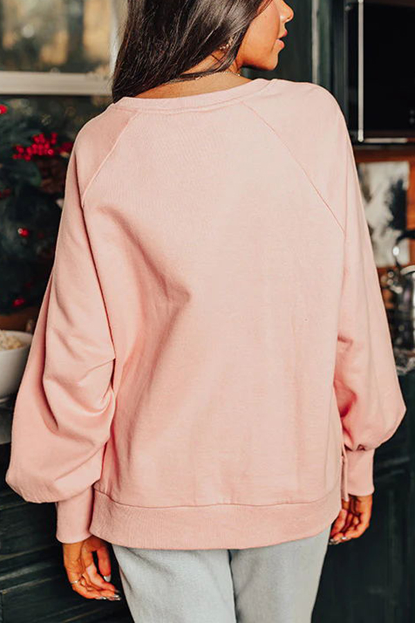 Christmas Gingerbread Man Sequined Long Sleeve Sweatshirt-consonak