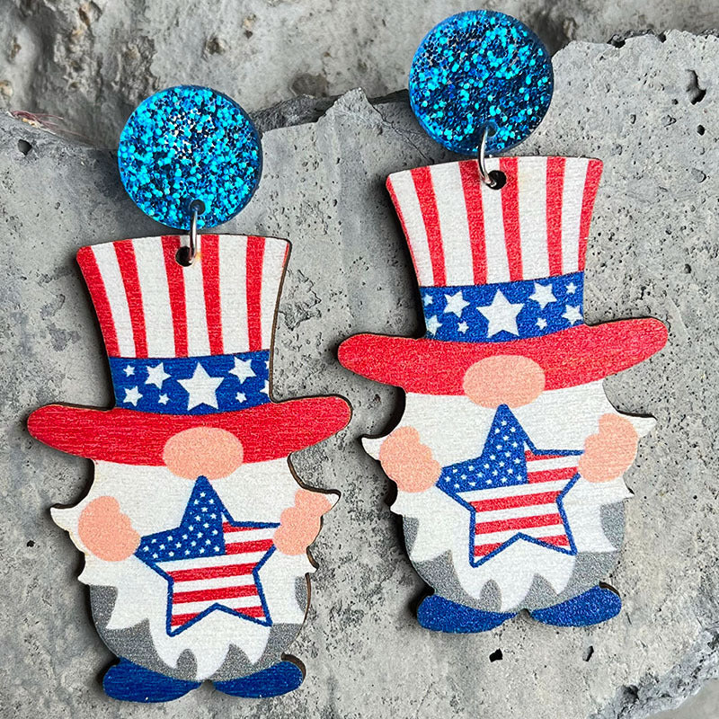 American Independence Day Flag Earrings-consonak