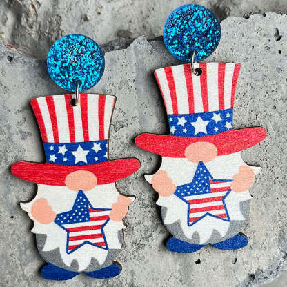 American Independence Day Flag Earrings-consonak