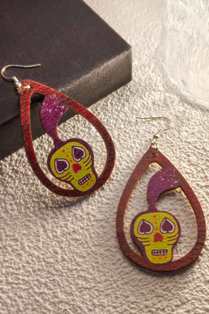 Halloween Horror and Fun Series Wooden Earrings-consonak