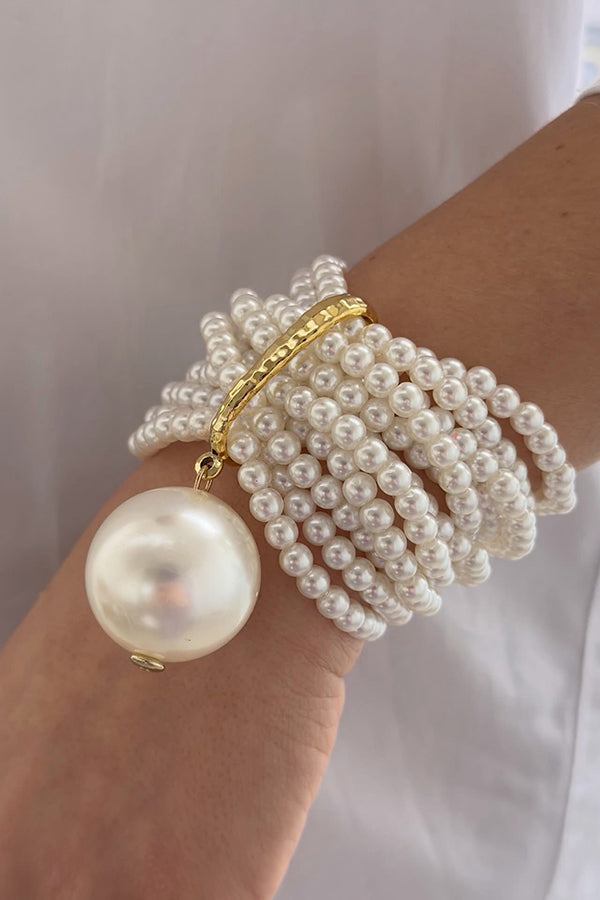 Multi-strand Faux Crystal Bead Bracelet-Consonak