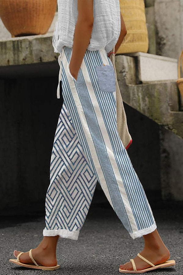 Casual Unique Printed Button Pocket Pants | Consonak