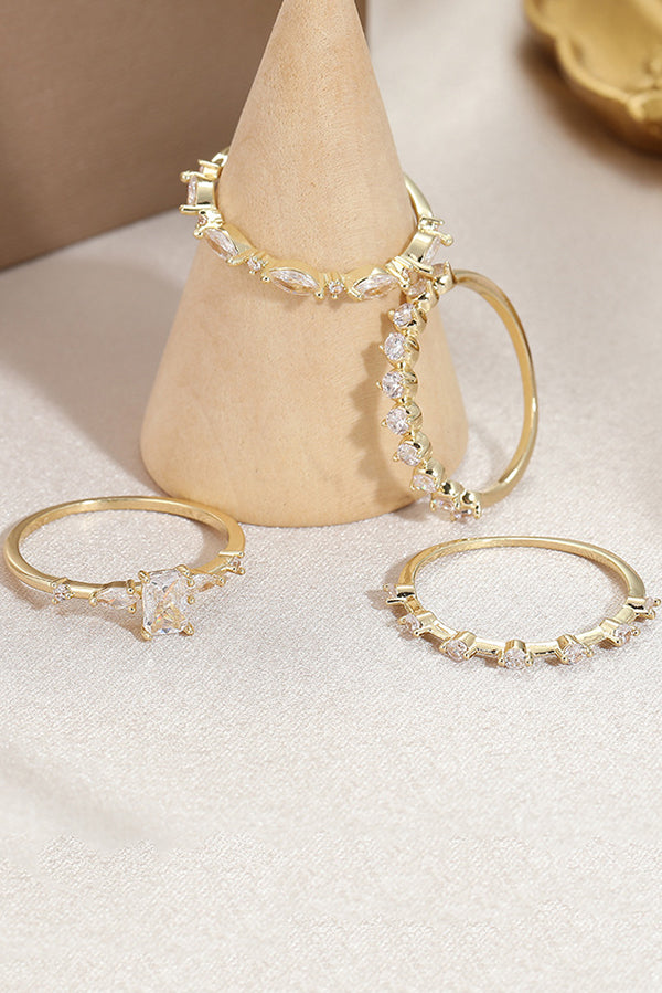 Delicate and Elegant Sparkling Zircon Ring-consonak