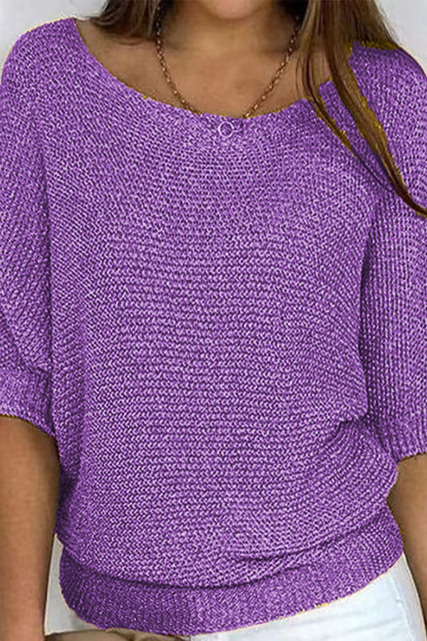 Crew Neck Knitted Half Sleeve Sweater | Consonak