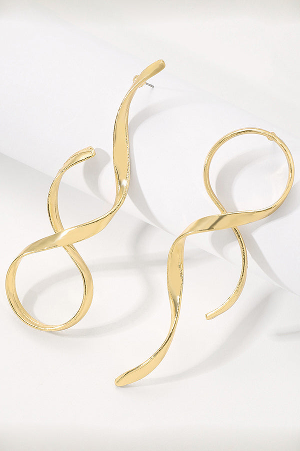 Simple Geometric Wrap Asymmetrical Earrings-consonak