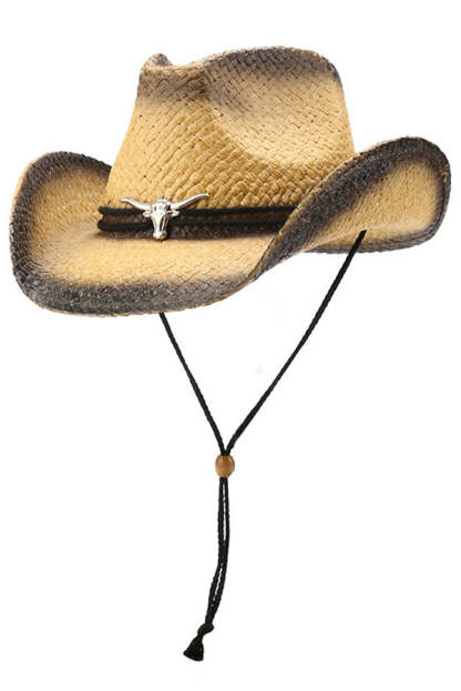 Vintage Western Cowboy Sun Protection Woven Straw Hat-consonak