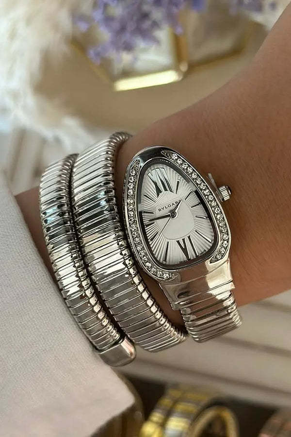 Fashionable Quartz Snake Bracelet Watch-consonak
