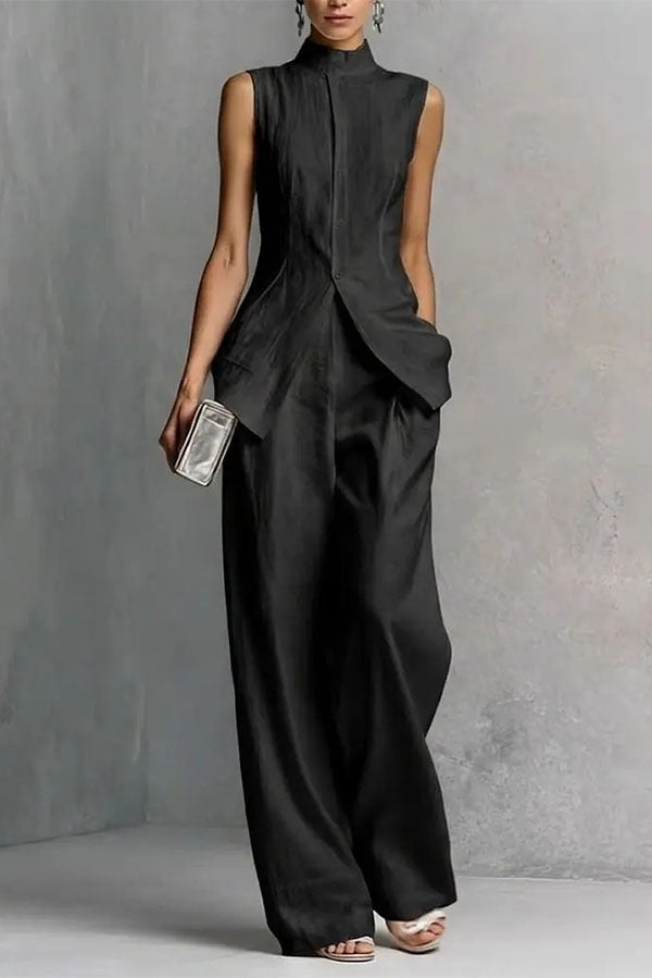 Soren Sleeveless Tailored Trouser Two-Piece Set-Consonak