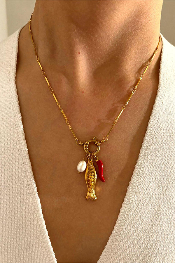 Fashion Koi Freshwater Pearl Necklace-consonak