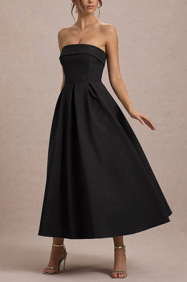 Celine Strapless Midi Dress-Consonak
