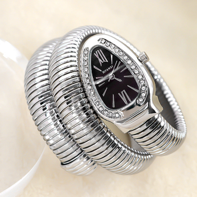 Fashionable Quartz Snake Bracelet Watch-consonak