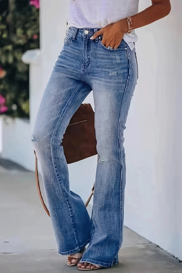 Stylish Pocket Casual Stretch Ripped Jeans