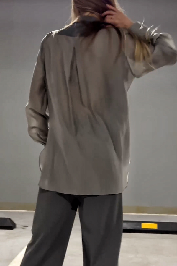 Chic and Elegant Chiffon Patchwork Irregular Lace-up Jacket and Pocketed Straight-leg Pants Set-consonak