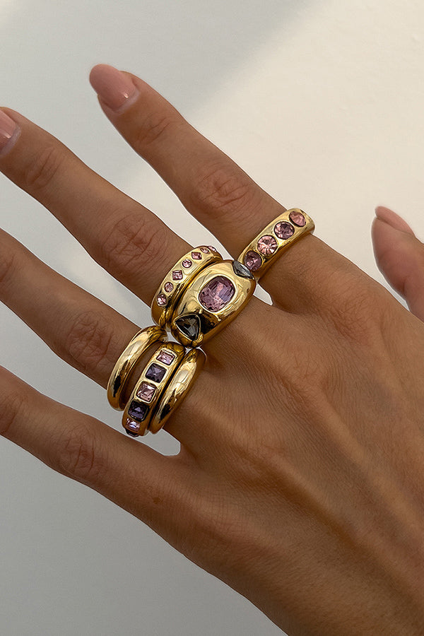 Fashionable Hollow Diamond Irregular Retro Ring-consonak