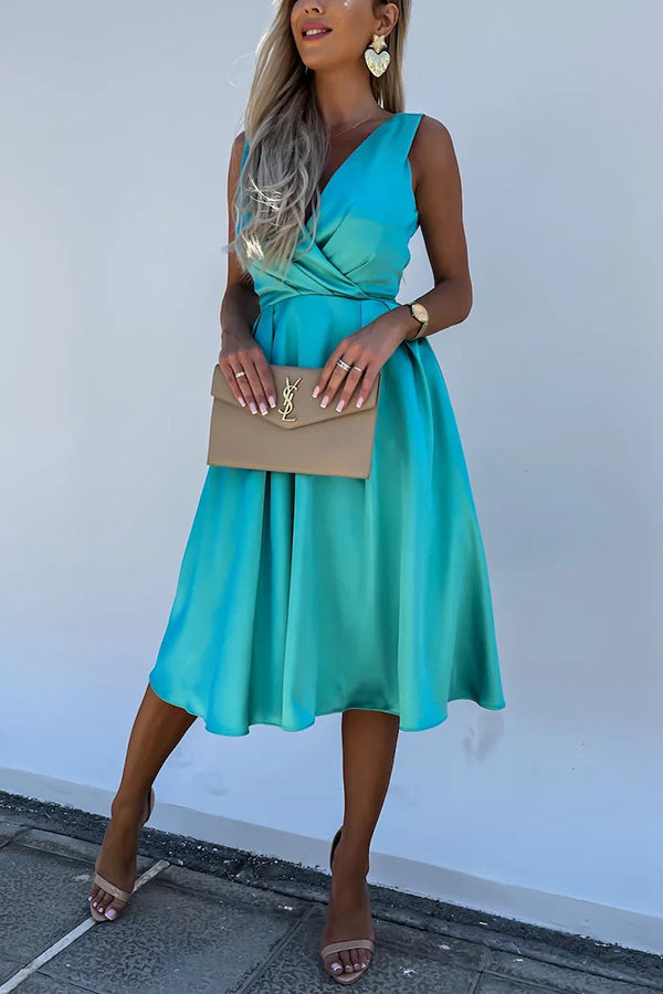 Hold You In My Memory Satin Midi Dress-consonak