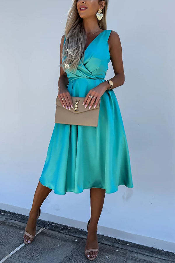 Hold You In My Memory Satin Midi Dress-consonak