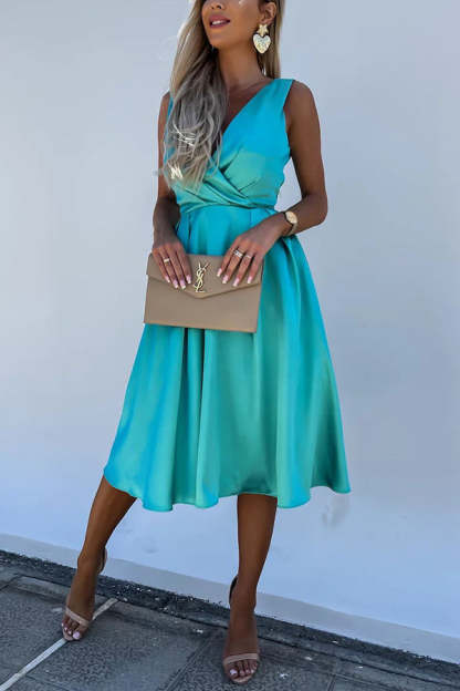 Hold You In My Memory Satin Midi Dress-consonak