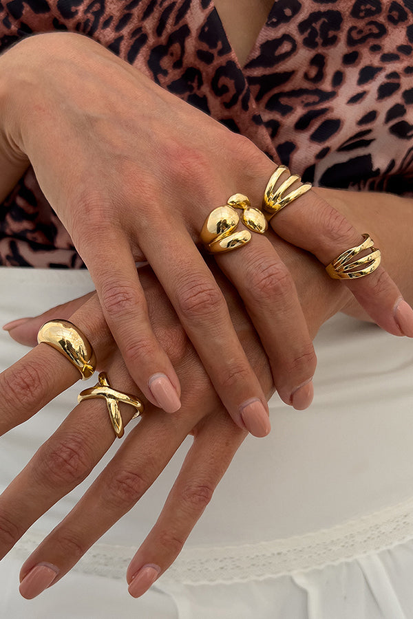 Geometric Cross Open Ring-consonak