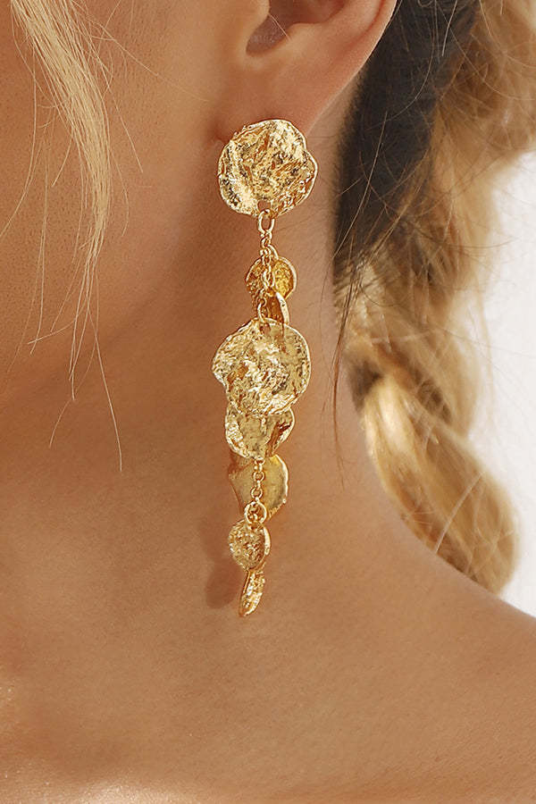 Light Luxury Metal Disc Pendant Earrings-consonak