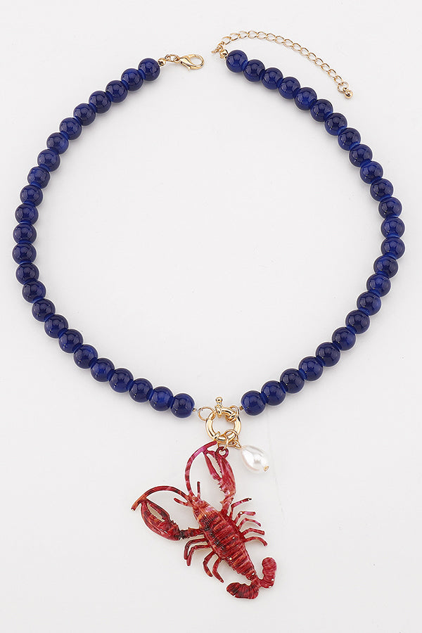 Fashion Lobster Holiday Earrings and Necklace-consonak