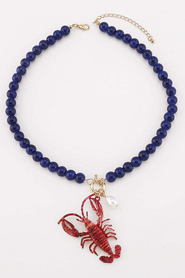 Fashion Lobster Holiday Earrings and Necklace-consonak