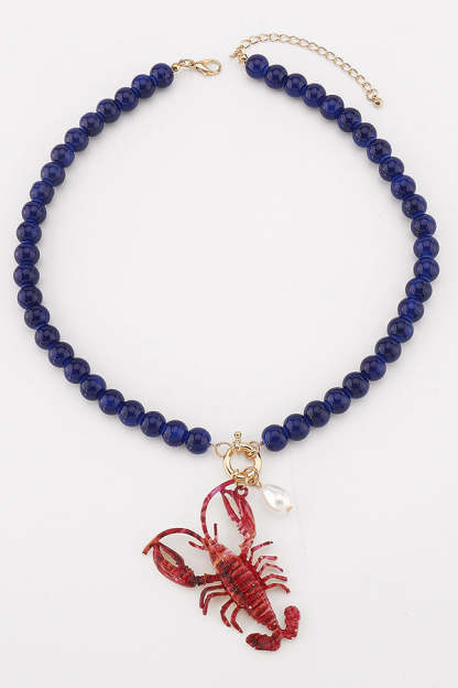 Fashion Lobster Holiday Earrings and Necklace-consonak