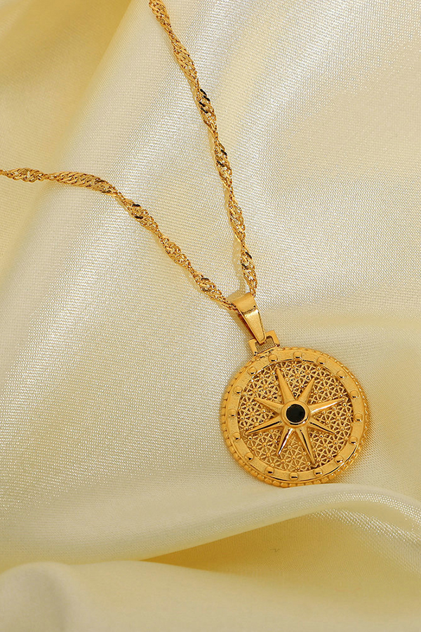 Vintage Stainless Steel Zircon Love Pendant-consonak