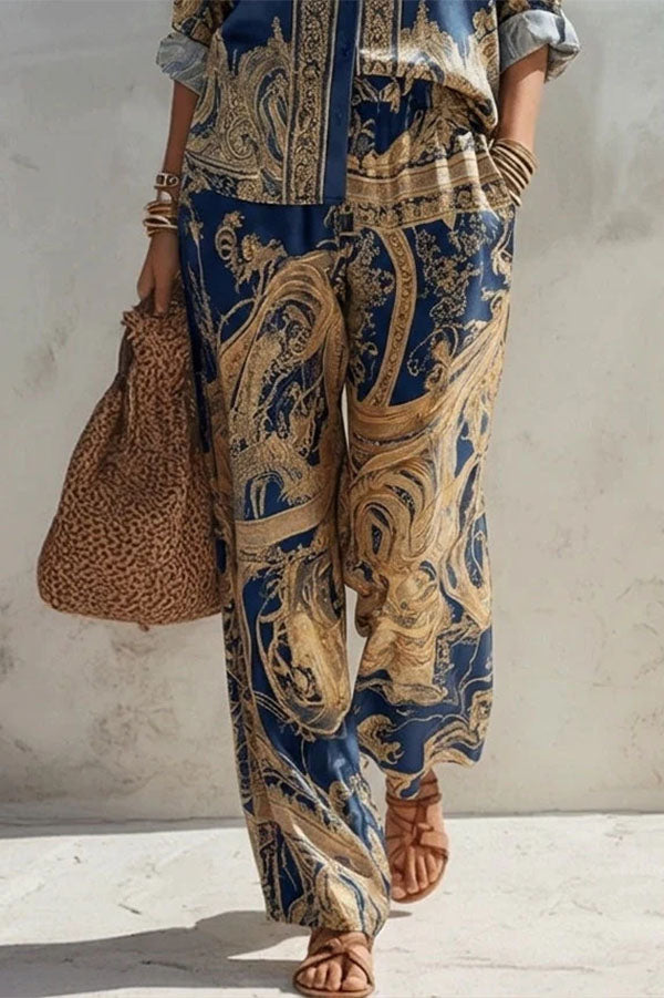 Vintage-Inspired Paisley Two-Piece Set-Consonak