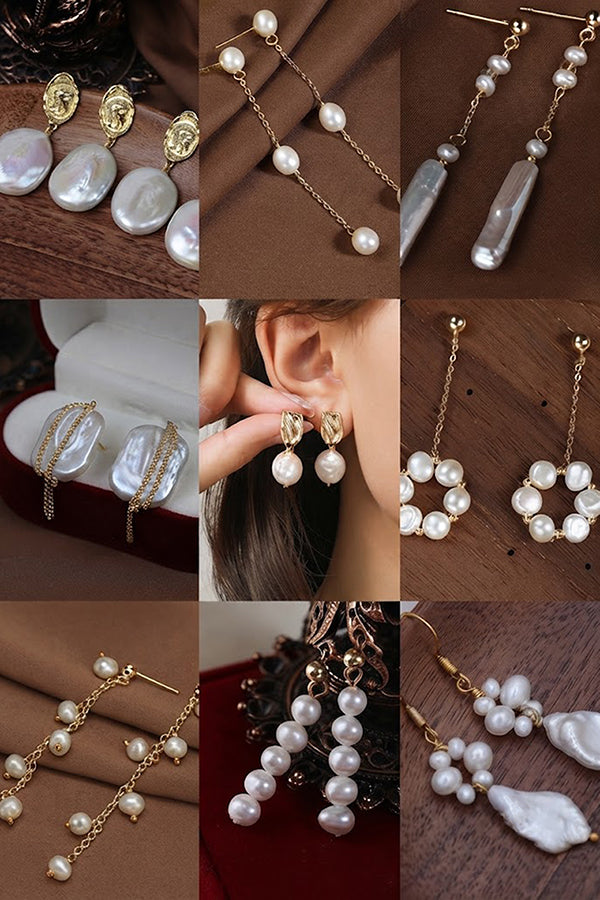 Pearl and Flower Earrings-Consonak