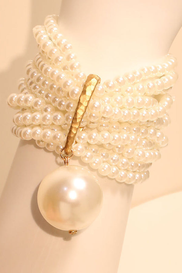 Multi-strand Faux Crystal Bead Bracelet-Consonak
