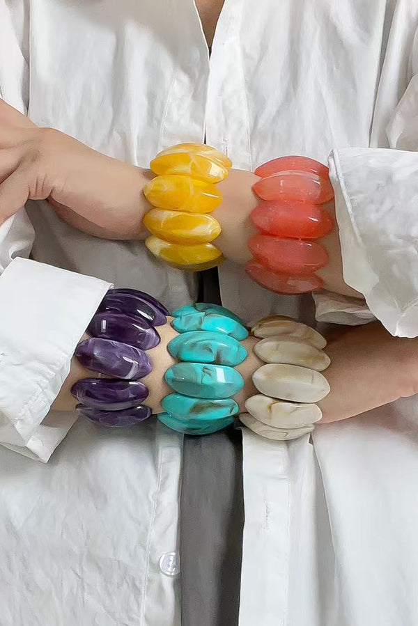 Fashionable Acrylic Oval Elastic Bracelet | Consonak