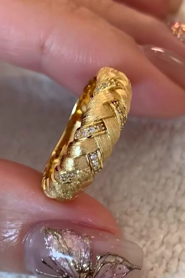 Fashionable French Braided Delicate Ring-consonak