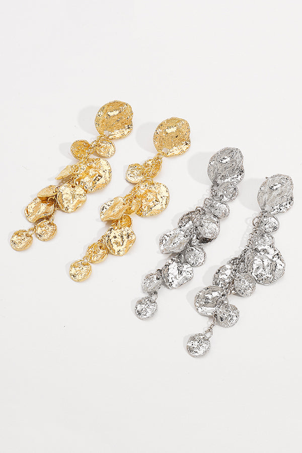 Light Luxury Metal Disc Pendant Earrings | Consonak