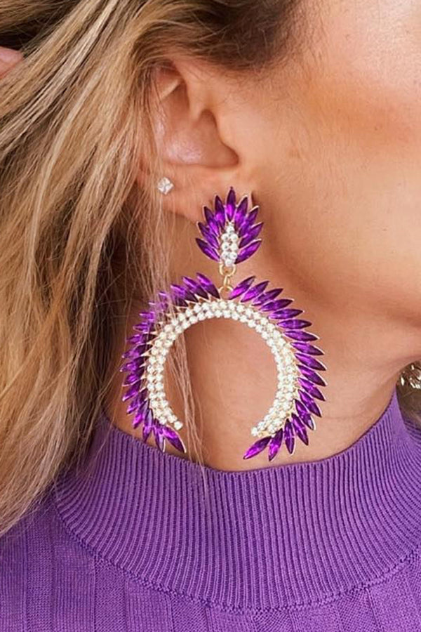 Geometric Peacock feather earrings-consonak