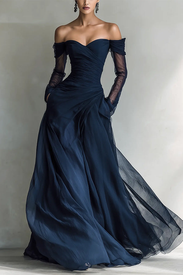 Giselle Ruched Sweetheart Maxi Dress-Consonak