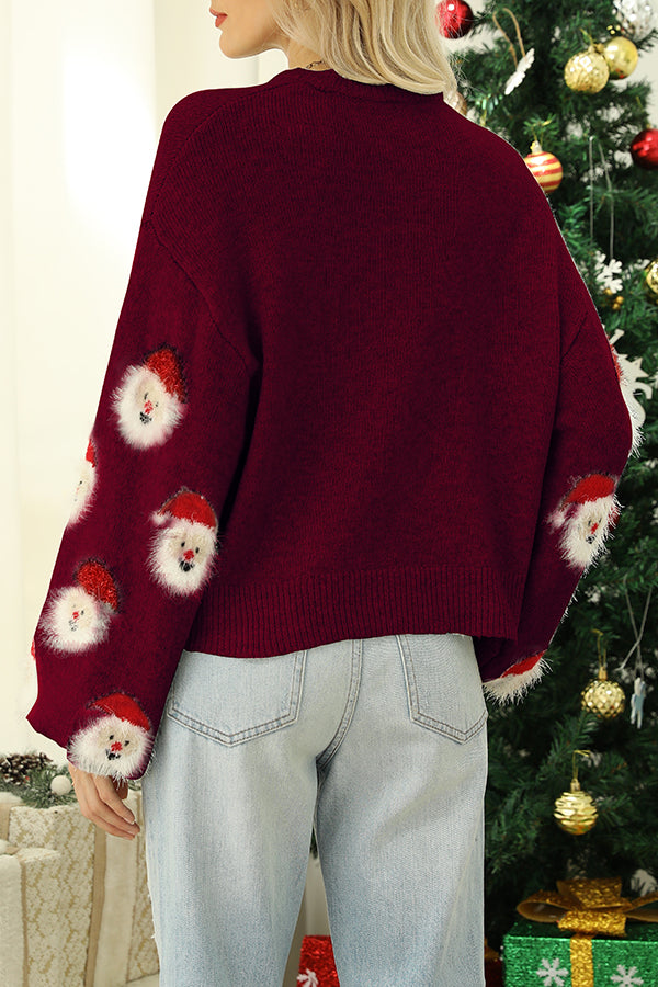 Christmas Print Crew Neck Long Sleeve Sweater | Consonak