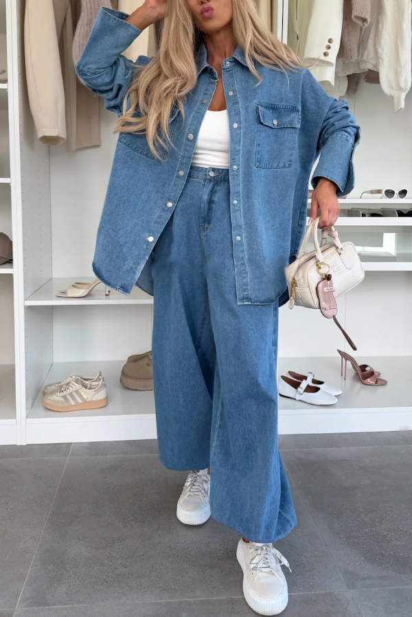 Stylish Denim High Rise Elastic Waist Pocket Loose Lantern Jeans-consonak