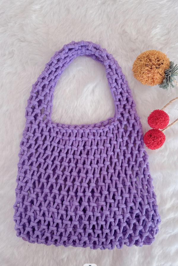 Lazy Style Fishnet Woven Tote Bag-consonak