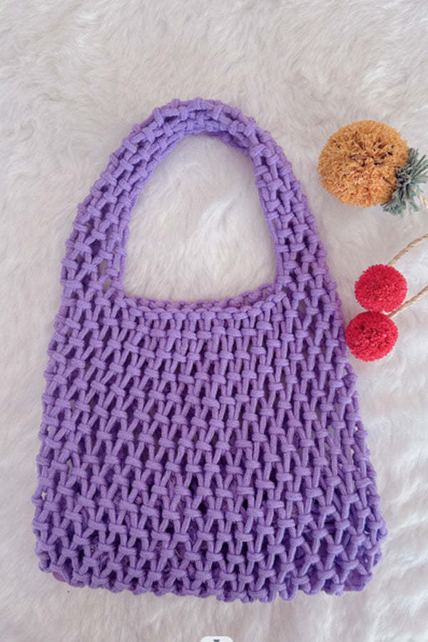 Lazy Style Fishnet Woven Tote Bag-consonak