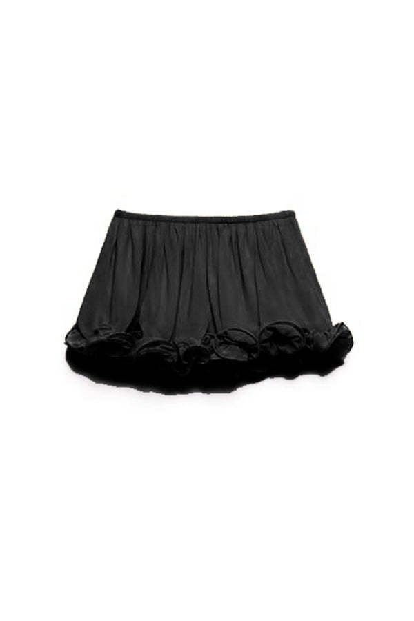 Romantic Drama Chiffon Wavy Ruffles Elastic Waist Loose Shorts-consonak