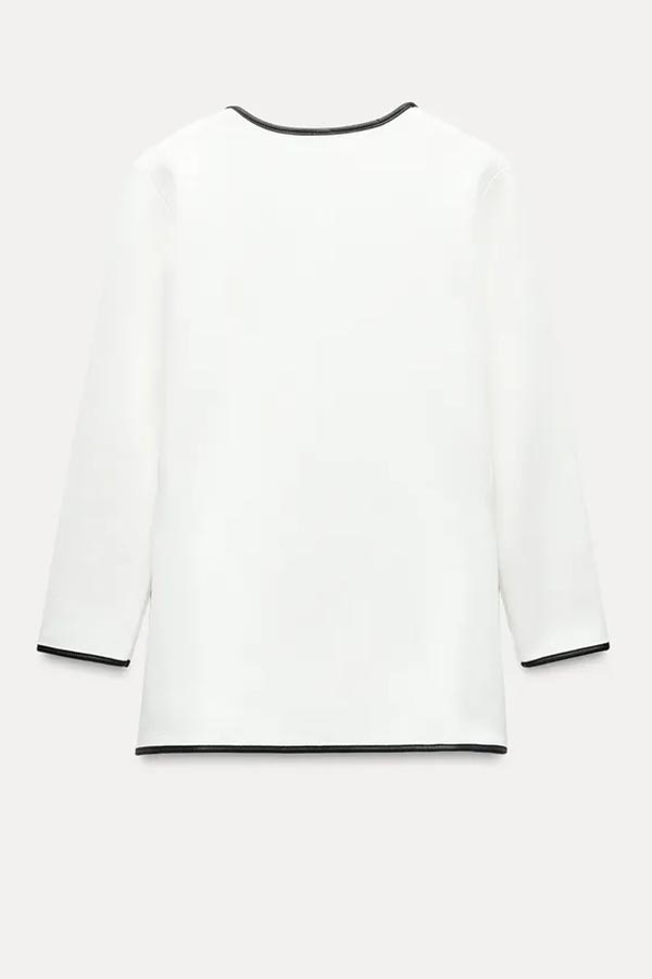 Take My Chances Contrast Trim Gold Button Long Sleeve Loose Jacket-consonak