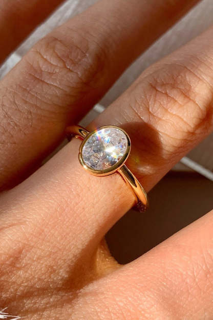 Elegant Silver-plated Diamond Open Ring-consonak