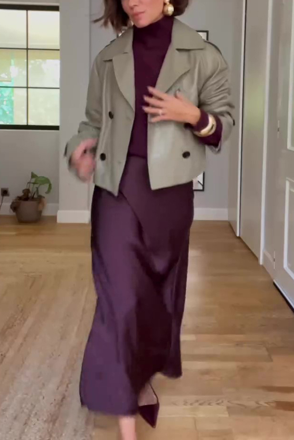 Perfect Feelings Faux Leather Button Up Pocketed Lapel Jacket-consonak