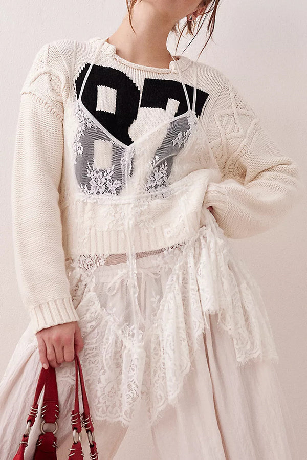 Fashionable Digital Jacquard Loose Long-sleeved Knit Sweater | Consonak