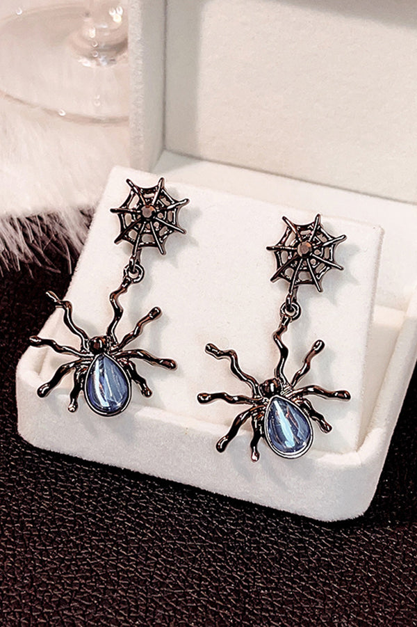 Fashionable Moonstone Dark Spider Earrings-consonak